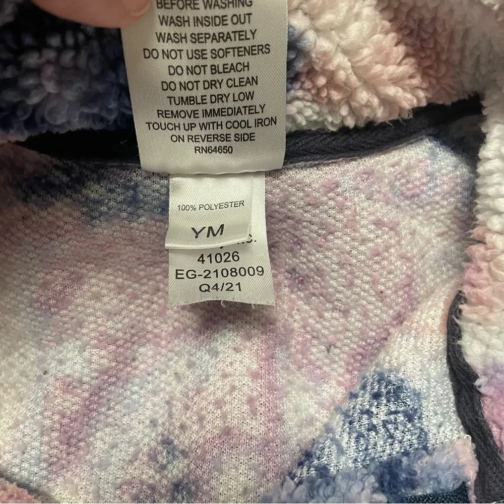 Varsity Cheer Tie-Dye Quarter-Zip Fleece Pullover Size YM - Picture 3 of 5